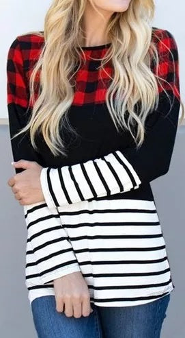 Fall Plaid Stripe Tee Pre-Sale (2 Patterns)