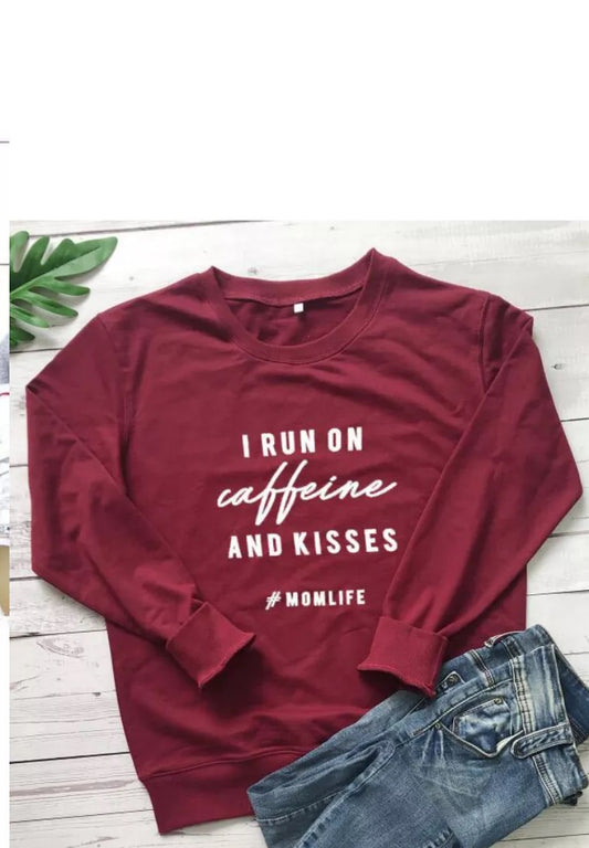 Caffeine and Kisses Long Sleeve Tee (4 colors)