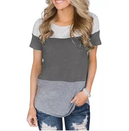 Color Block Lace Back Shirt