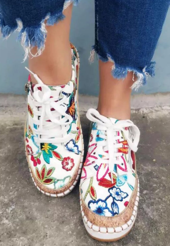 Fall Floral Flower Sneaker