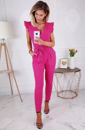 POP! Stock - Ruffle Sleeve Skinny Jumpsuit (2 colors)