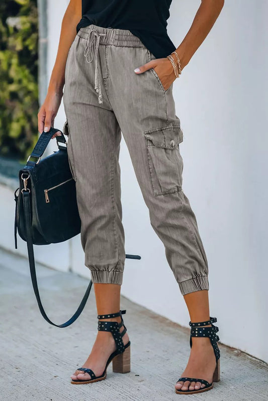 Pocketed Drawstring Cargo Pant