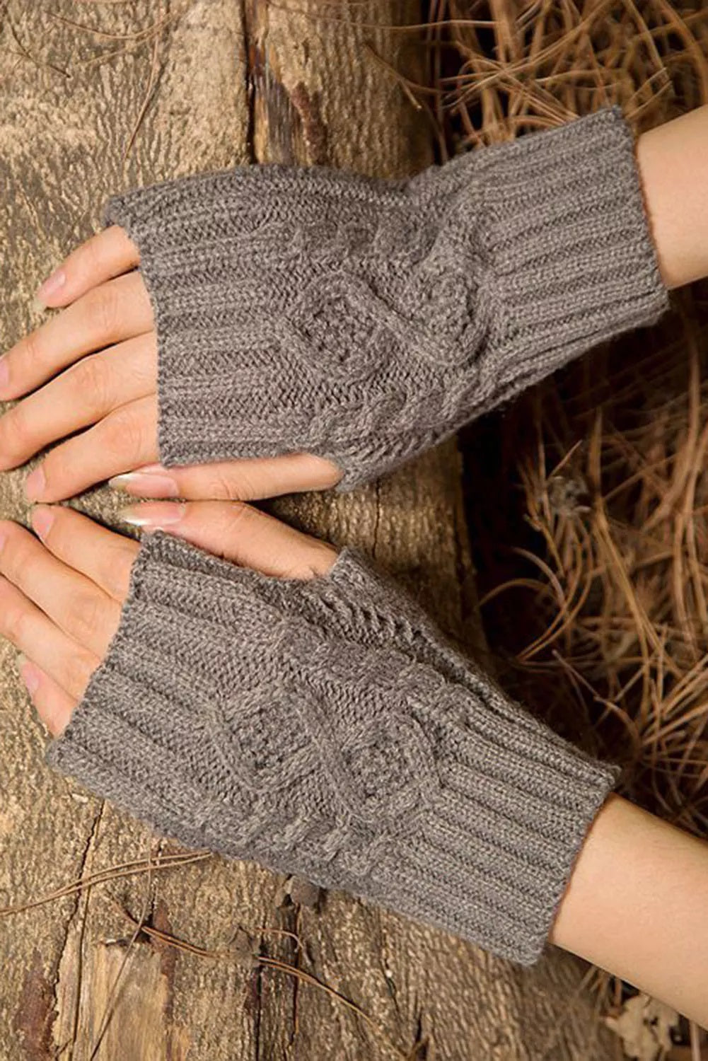 Knit Fingerless Fall Gloves