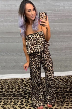 POP! Stock - Strapless Leopard Jumpsuit