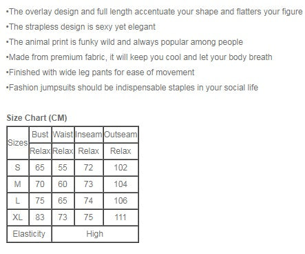 POP! Stock - Strapless Leopard Jumpsuit