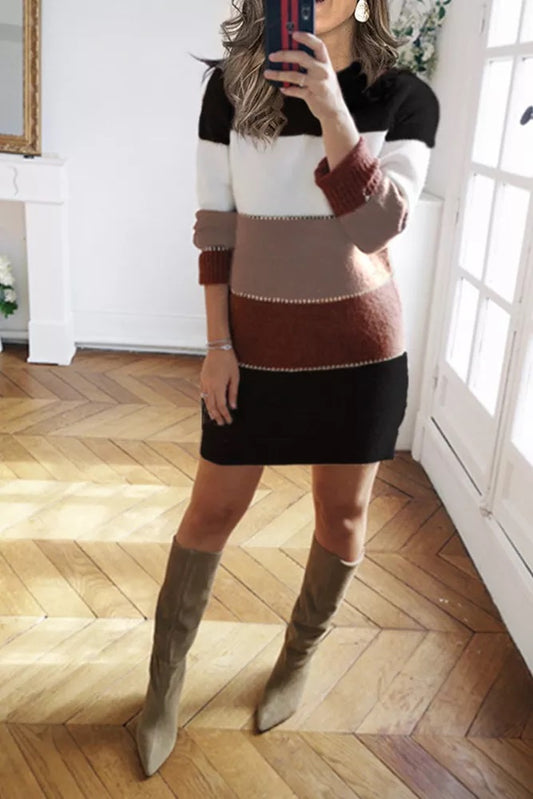 Colorblock Sweater Dress (4 colors)