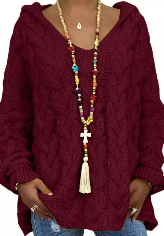 Loose Knit Hoodie Sweater Pre-Sale (4 colors, up to 3XL!)