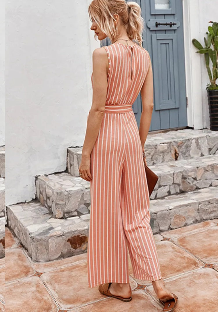 Fall Striped Jumpsuit (2 colors)