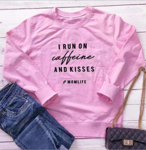 Caffeine and Kisses Long Sleeve Tee (4 colors)