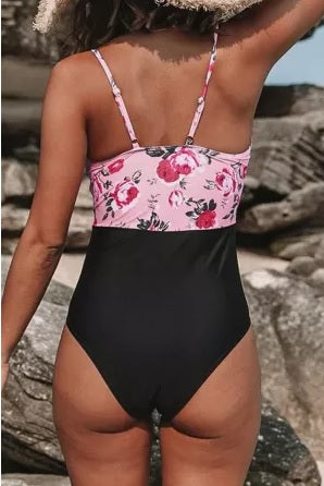 POP! Stock- Criss Cross Floral Swimsuit