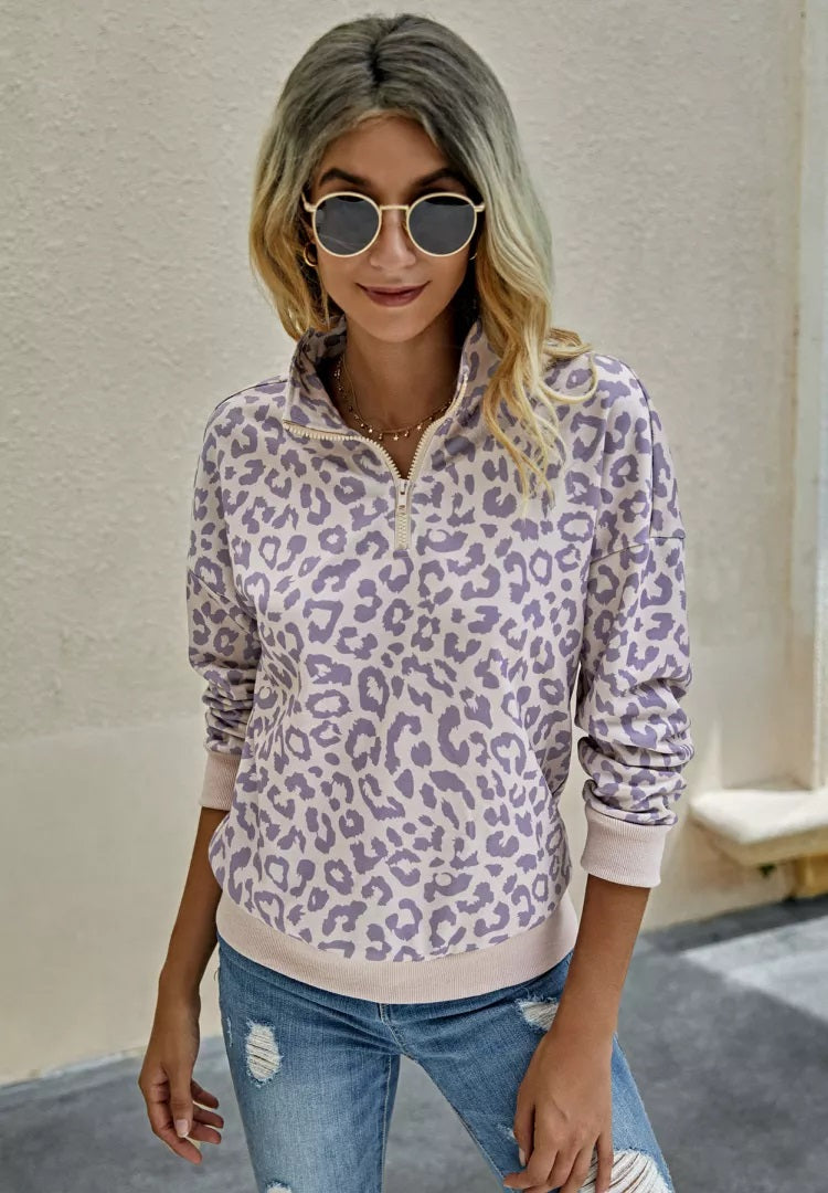 Leopard Zip Up Pre-Sale (3 colors)