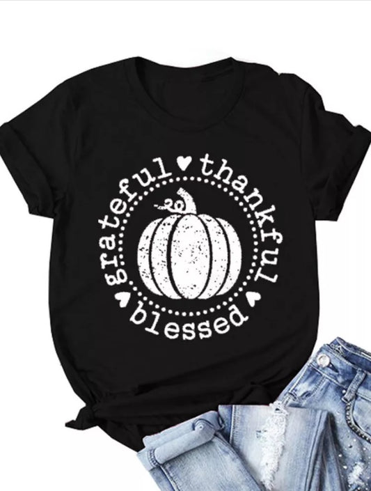 Grateful-Thankful-Blessed Tee (Up to size 3XL!)
