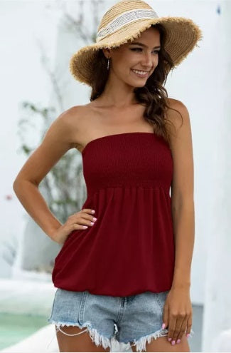 Elastic Bandeau Top  (4 colors, up to size 2XL!)