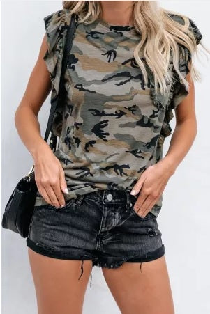 POP! Stock - Ruffle Camo Tank