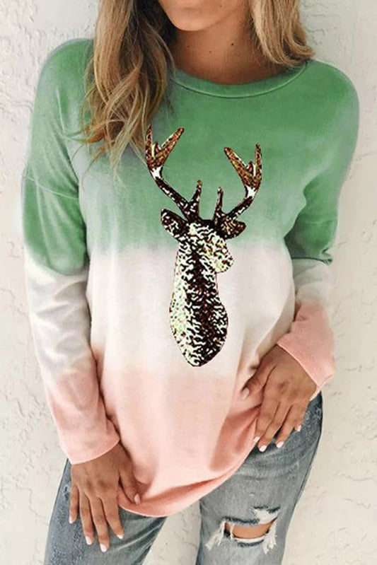 Reindeer Sequin Sweatshirt (2 colors)